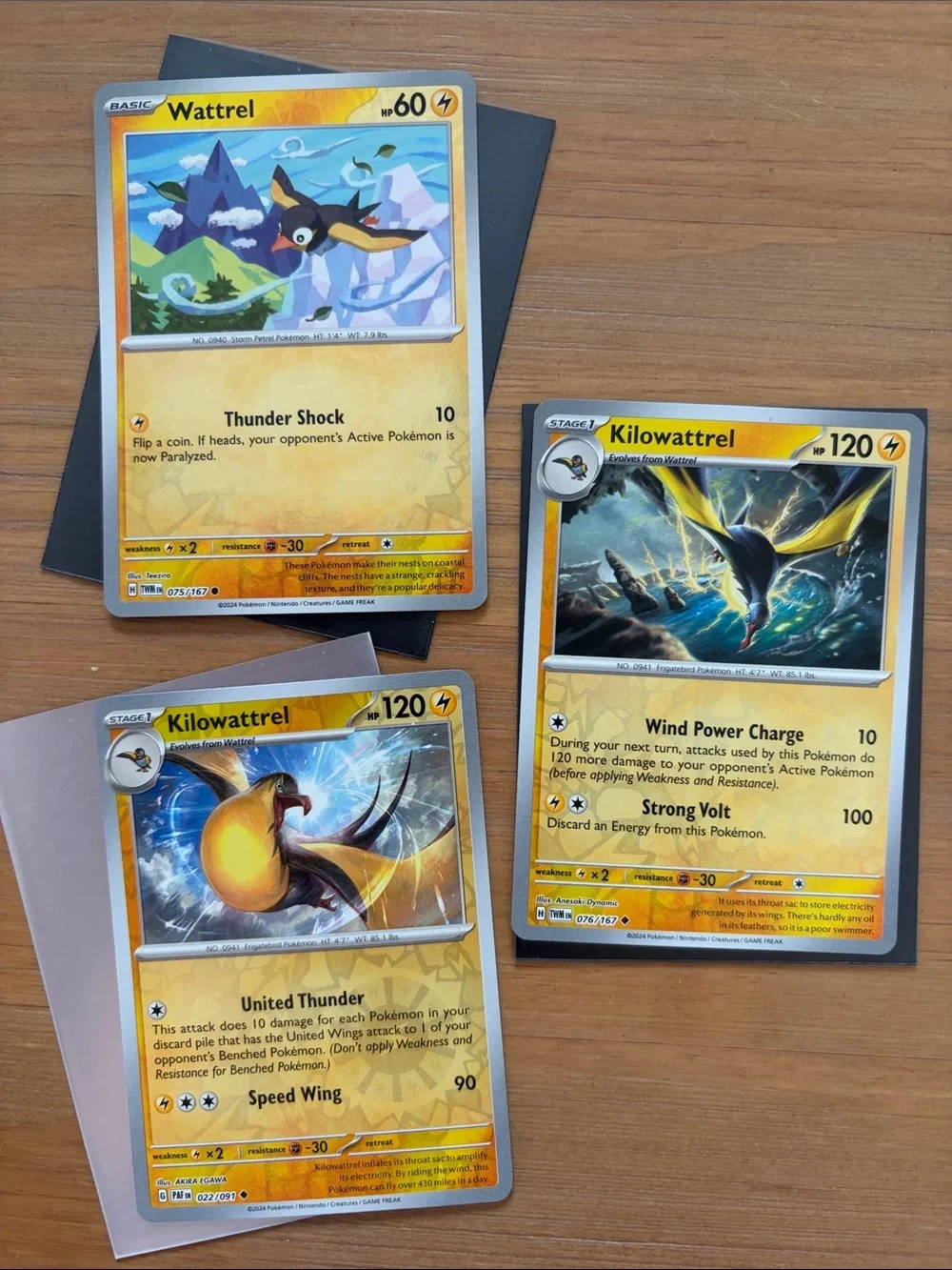 Wattrel & Kilowattrel Evolution Lot | 3 Pokémon Cards | Reverse Holo ✨5/$25✨